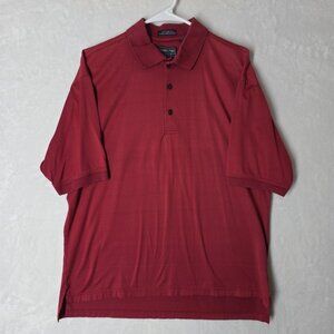 Turning Point Golf Polo Shirt Mens L Burgundy 60s 2 Ply Mercerized 100% Cotton